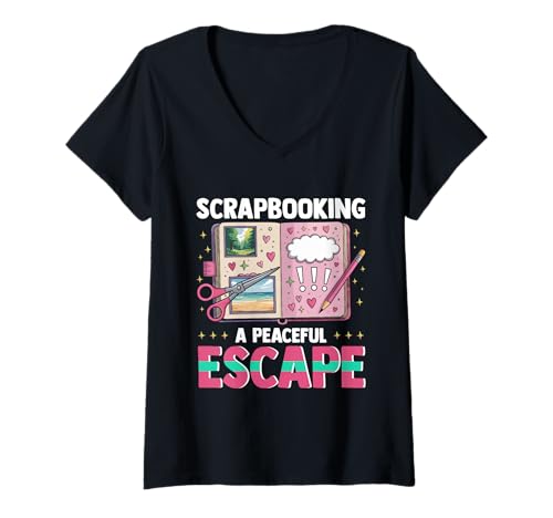 Damen Scrapbooking Basteln Kreative Arbeit Lustiges Scrapbook T-Shirt mit V-Ausschnitt von Cooles Scrapbook Liebhaber Scrapbooker Design