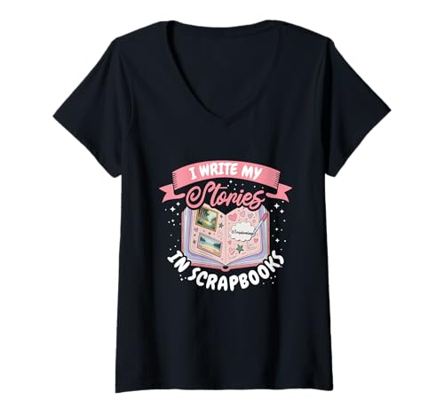 Damen Scrapbooking Basteln Kreative Arbeit Scrapbook Fotoalbum T-Shirt mit V-Ausschnitt Damen Scrapbooking Basteln Kreative Arbeit Scrapbook Fotoalbum T-Shirt mit V-Ausschnitt von Cooles Scrapbooker Arbeiter Set