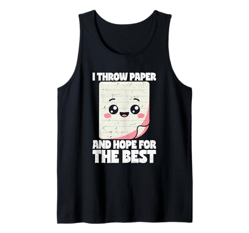 Schere Stein Papier Männer Frauen Kinder Kawaii Papier Tank Top von Cooles Spiel Apparel Für Schule Und Universität