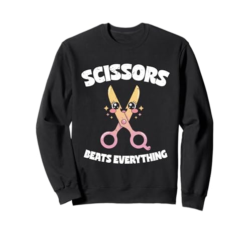 Schere Stein Papier Männer Frauen Kinder Kawaii Schere Sweatshirt von Cooles Spiel Apparel Für Schule Und Universität