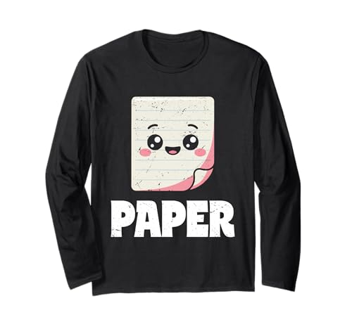 Schere Stein Papier Männer Frauen Kinder Papiercharakter Langarmshirt von Cooles Spiel Apparel Für Schule Und Universität