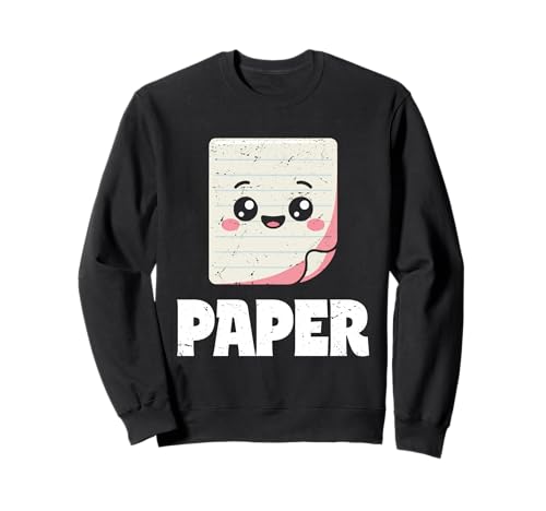 Schere Stein Papier Männer Frauen Kinder Papiercharakter Sweatshirt von Cooles Spiel Apparel Für Schule Und Universität