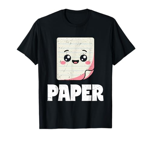 Schere Stein Papier Männer Frauen Kinder Papiercharakter T-Shirt von Cooles Spiel Apparel Für Schule Und Universität