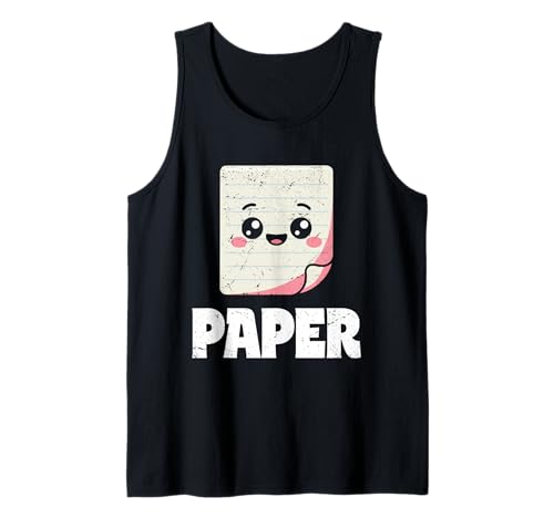 Schere Stein Papier Männer Frauen Kinder Papiercharakter Tank Top von Cooles Spiel Apparel Für Schule Und Universität
