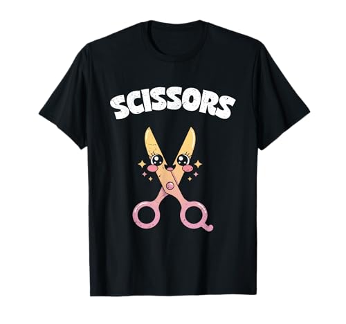Schere Stein Papier Männer Frauen Kinder Scherencharakter T-Shirt von Cooles Spiel Apparel Für Schule Und Universität