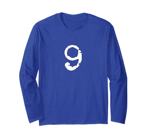 T-Shirt Nummer 9, leuchtende Farben, für Kinder und Erwachsene Langarmshirt T-Shirt Nummer 9, leuchtende Farben, für Kinder und Erwachsene Langarmshirt von Coolest Number Tees