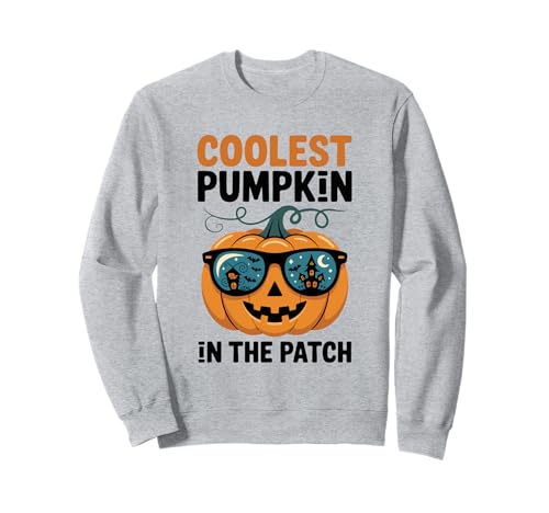 Kinder Cool Kürbis Halloween Herbst Kostüm Kleinkind Junge Sweatshirt von Coolest Pumpkin In The Patch Halloween