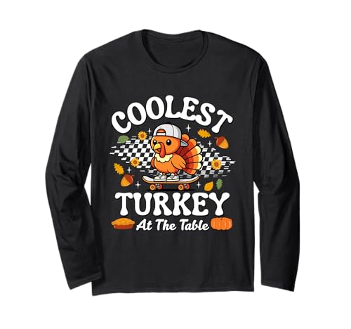 Thanksgiving Coolest Turkey at Table Boys Girls Kids Langarmshirt von Coolest Turkey At The Table Funny Thanksgiving Tee