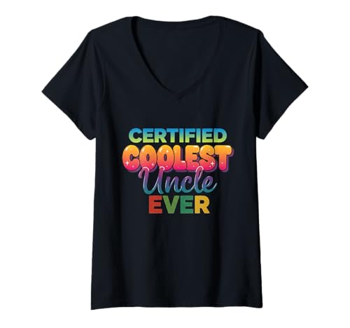 Damen Zertifiziertes coolstes Uncle Ever T-Shirt im Vintage-Retro-Design T-Shirt mit V-Ausschnitt Damen Zertifiziertes coolstes Uncle Ever T-Shirt im Vintage-Retro-Design T-Shirt mit V-Ausschnitt von Coolest Uncle Ever Merch