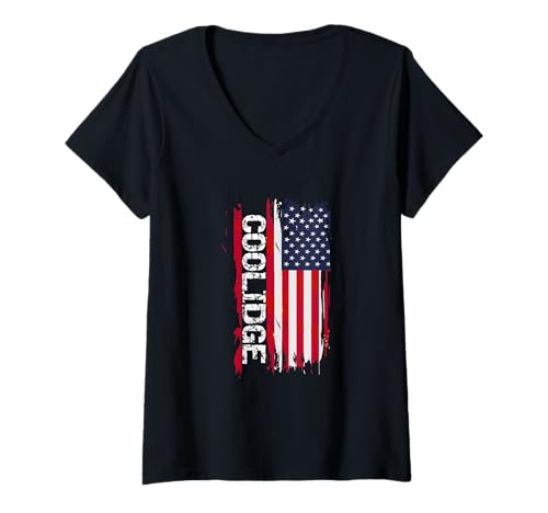 Damen Coolidge City T-Shirt mit V-Ausschnitt Damen Coolidge City T-Shirt mit V-Ausschnitt von Coolidge USA Flag