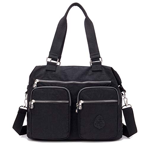 Coolives Damen Casual Handtasche mit Schultergurt Schultertasche Umhängetasche Crossbody Messenger Bag für Frauen Schwarz EINWEG von Coolives