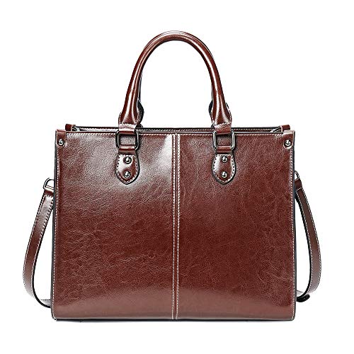 Coolives Damen Handtasche Henkeltasche Umhängetasche Schultertasche Kleine Shopper Tasche aus Leder Kaffee braun EINWEG von Coolives