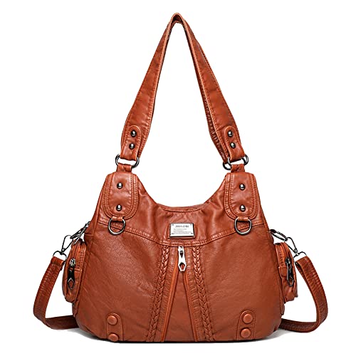 Coolives Damen Hobo Handtasche aus PU-Leder Tasche Vintage Damenhandtasche Schultertasche Hobo Damentasche Henkeltasche Umhängetasche Retro Taschen für Frauen Mutter Braun von Coolives