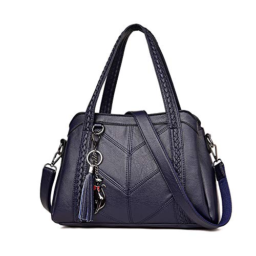 Coolives Damen Hobo Schultertasche Tasche mit Schultergurt Umhängetasche Handtasche aus PU-Leder Blau EINWEG von Coolives