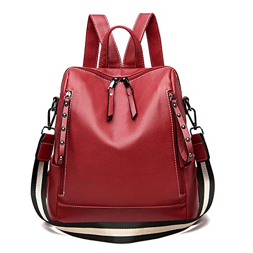 Coolives Damen Rucksack Tasche aus PU Leder Rucksackhandtasche mit Riemen Schulranzen Daypack Schulterrucksack Handtasche Kleine Reiserucksack für Frauen Damentasche Rucksacktasche Mode Backpack Bag von Coolives