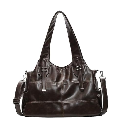 Coolives Damen Schultertasche Handtasche Damenhandtasche Henkeltasche aus PU-Leder Tasche Damentasche Umhängetasche Taschen für Frauen Mutter Kaffeebraun von Coolives