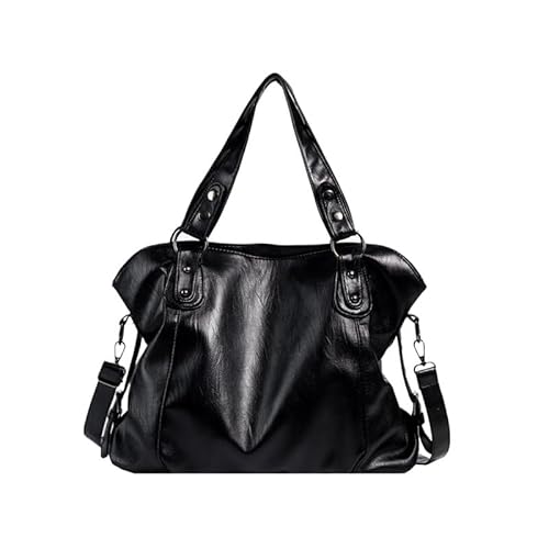 Coolives Damen Schultertasche Handtasche Henkeltasche Damenhandtasche aus PU-Leder Tasche Hobo Damentasche Umhängetasche Taschen für Frauen Mutter Schwarz von Coolives