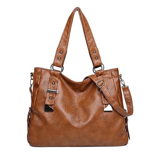 Coolives Damen Schultertasche Schultergurttasche Shopper Handtasche Große Damenhandtasche Henkeltasche aus PU-Leder Tasche Damentasche Umhängetasche Taschen für Frauen Mutter Braun von Coolives
