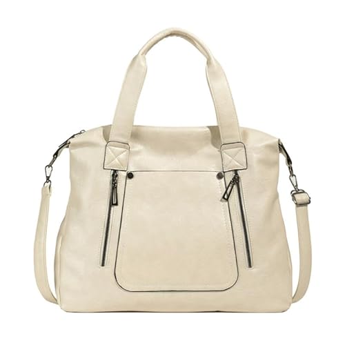 Coolives Damen Schultertasche mit Schultergurt Damenhandtasche Handtasche aus PU-Leder Hobo Tasche Damentasche Umhängetasche Taschen Shopper Henkeltasche für Frauen Mutter Weiß von Coolives