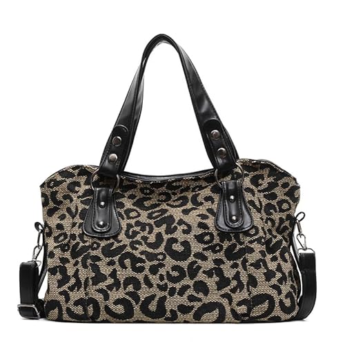 Coolives Damen Tasche Damenhandtasche Handtasche Hobo Schultertasche Shopper aus PU-Leder Damentasche Umhängetasche Taschen Henkeltasche für Frauen Mutter Schwarzer Leopard von Coolives