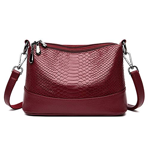 Coolives Damen Umhängetasche aus PU-Leder Kleine Hobo Schultertasche Handtasche Elegant Henkeltasche Tasche für Dame Rotwein Rotwein EINWEG von Coolives