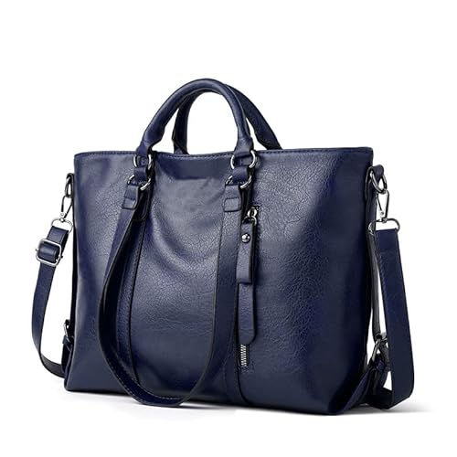 Coolives Damentasche Damen Henkeltasche mit Schultergurt aus PU-Leder Vintage Handtasche Retro Tasche Umhängetasche Schultertasche Elegante Mode Damenhandtasche Taschen für Frauen Mutter Blau von Coolives