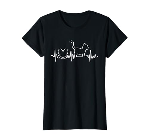 Katze Herzschlag Damen Frequenz EKG Katzen Freund T-Shirt von EKG Herzschlag Katze Ich Liebe Meine Katzen