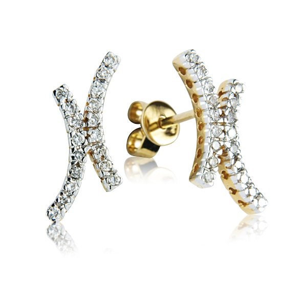 18Ct Gelbgold Diamant Ohrstecker, Diamond Kiss/Cross Over Design, Uk Markenzeichen, Handarbeit, Gewicht 0, 25Ct, Schmetterling 18Ct Gelbgold Diamant Ohrstecker, Diamond Kiss/Cross Over Design, Uk Markenzeichen, Handarbeit, Gewicht 0, 25Ct, Schmetterling von Coolrocksjewellery