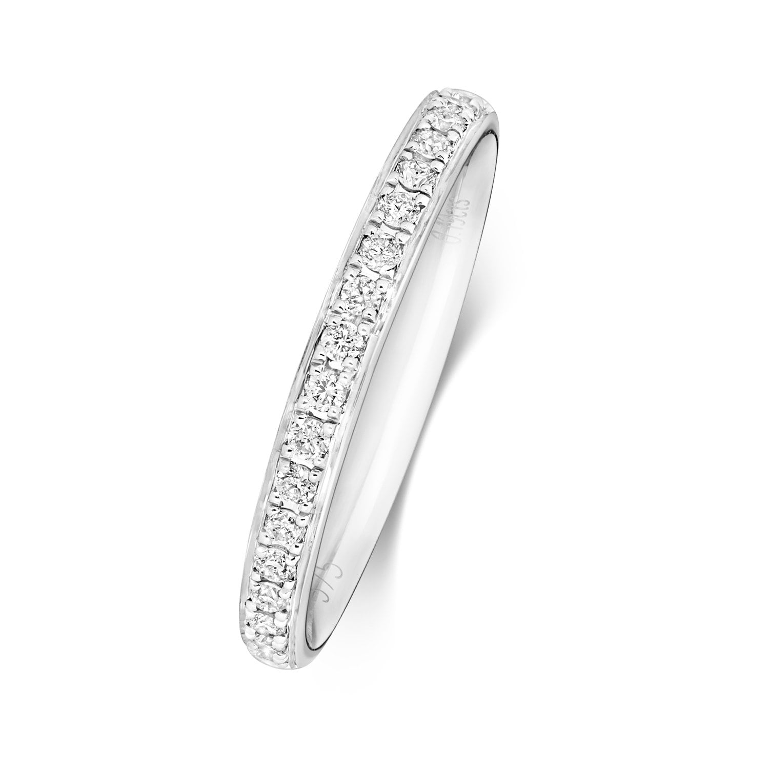 9Ct Weißgold/ 18Ct Platin, 2, 2mm Korn Set Diamant Hochzeit/Eternity Ring, Diamons 1/2 Um Den Größen H-S, Gestempelt von Coolrocksjewellery