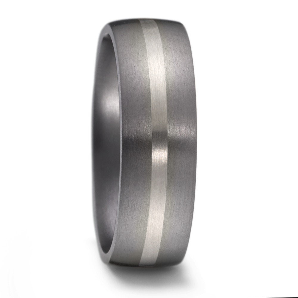 Tantal & Palladium Hof Ehering, Matte Oberfläche, Erhältlich in Den Breiten 5mm - 8mm, Unisex Größen J Z+3 von Coolrocksjewellery