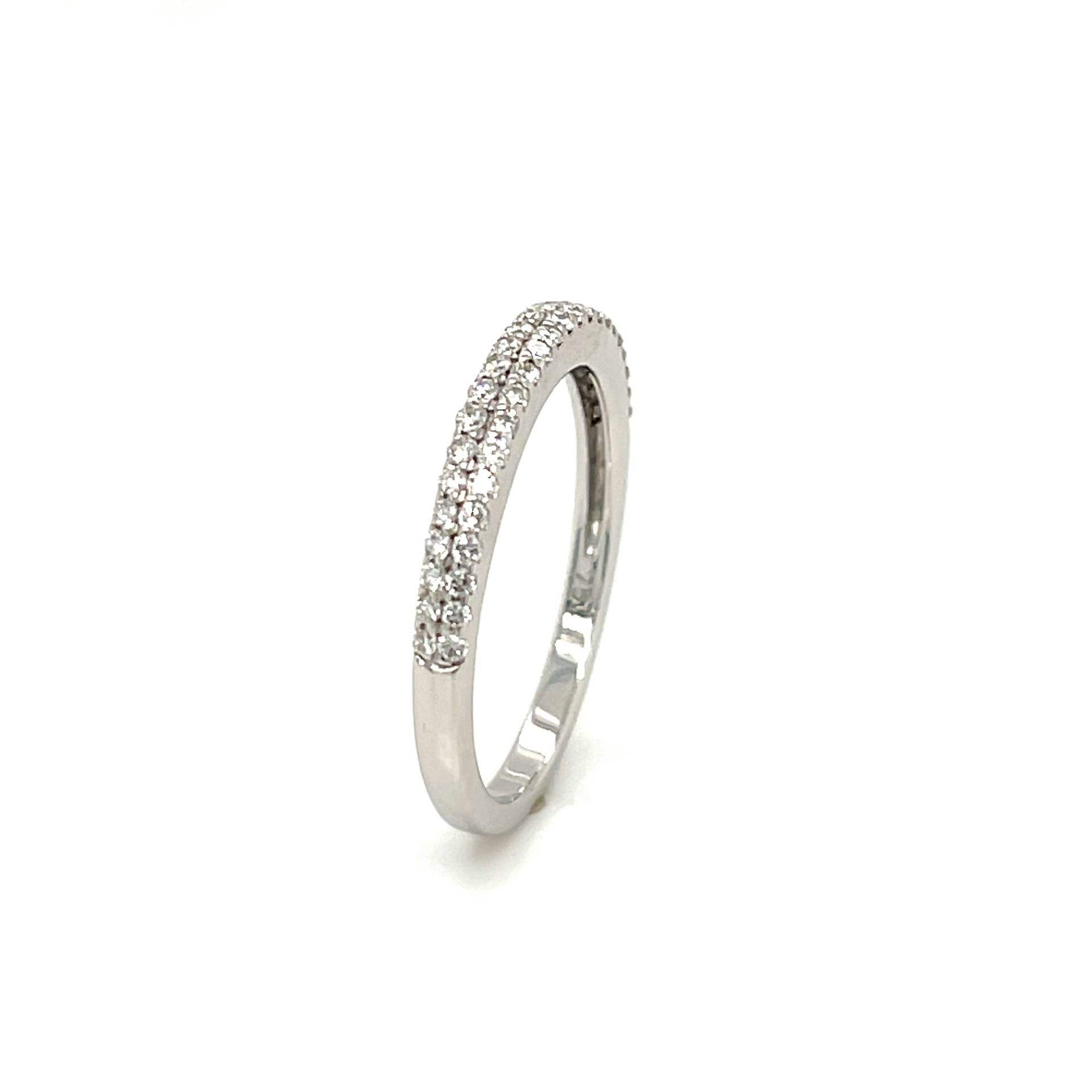 Vor-Besitze 18Ct Weißgold Mikro Set Zwei Reihe Diamant-Ring, Diamant Gewicht 0, 25 Ct, Ehering, Ewigkeit Ring, Uk Markenzeichen, Handgefertigt von Coolrocksjewellery