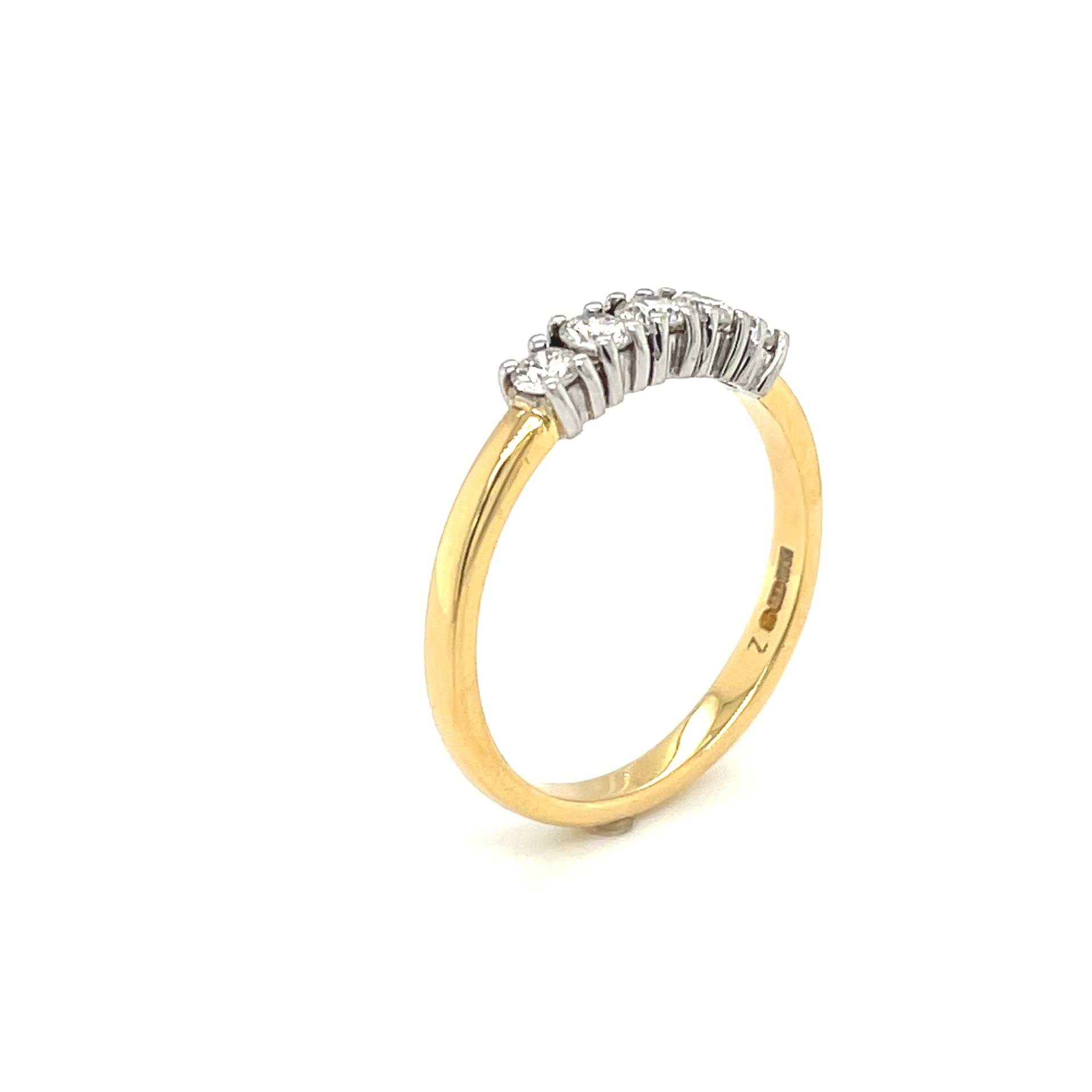 Gebrauchter 18Kt Gelbgold-Ring Mit Vier Diamanten, Diamantgewicht 0, 40Ct, Uk-Markenzeichen, Handgefertigt Größe M von Coolrocksjewellery