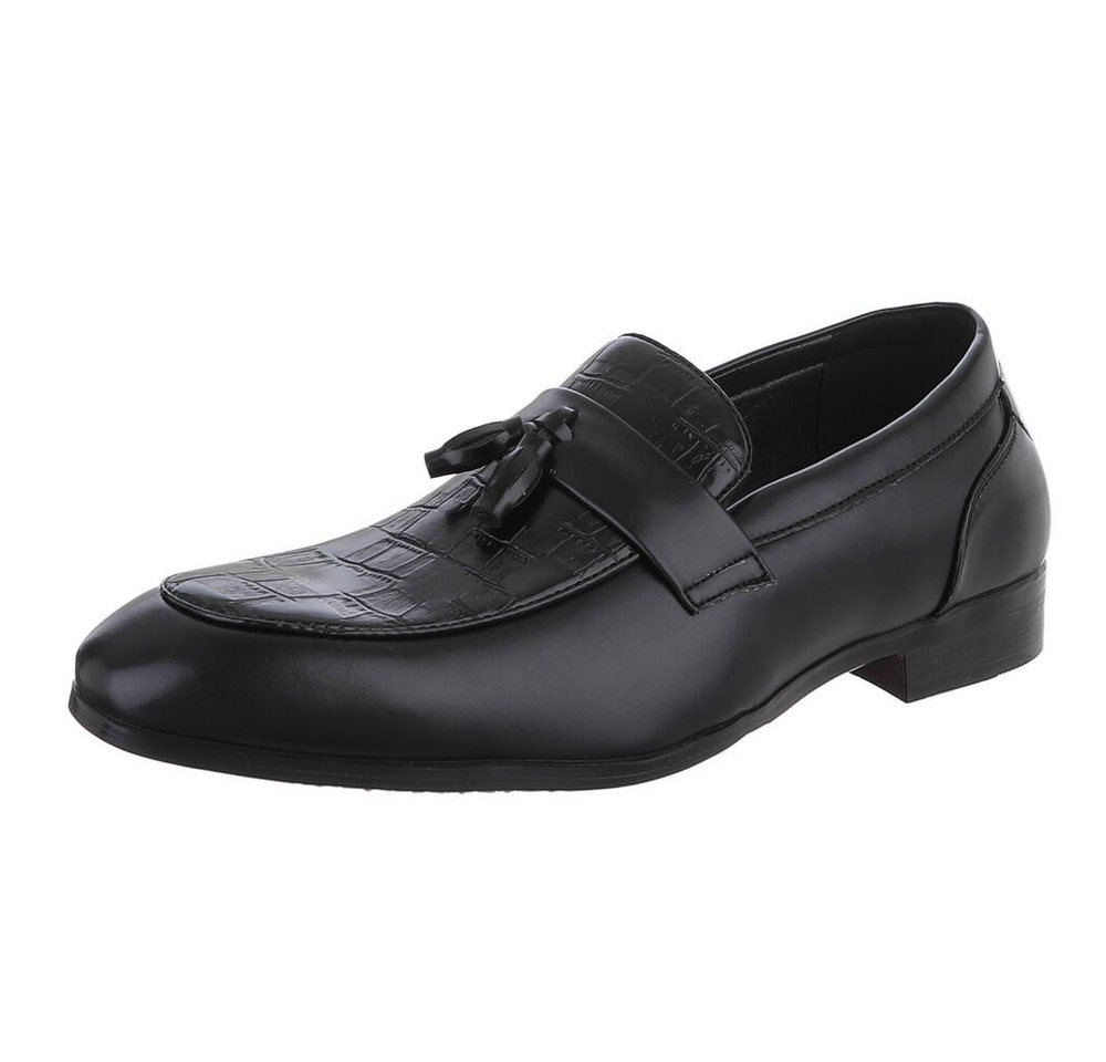 Coolwalk Elegante Herrenschuhe im Krokodilleder-Look für Freizeit Slipper (90625179) Blockabsatz Slipper in Schwarz von Coolwalk