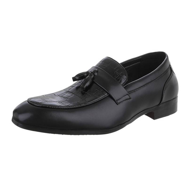 Coolwalk Elegante Herrenschuhe im Krokodilleder-Look für Freizeit Slipper (90625179) Blockabsatz Slipper in Schwarz von Coolwalk