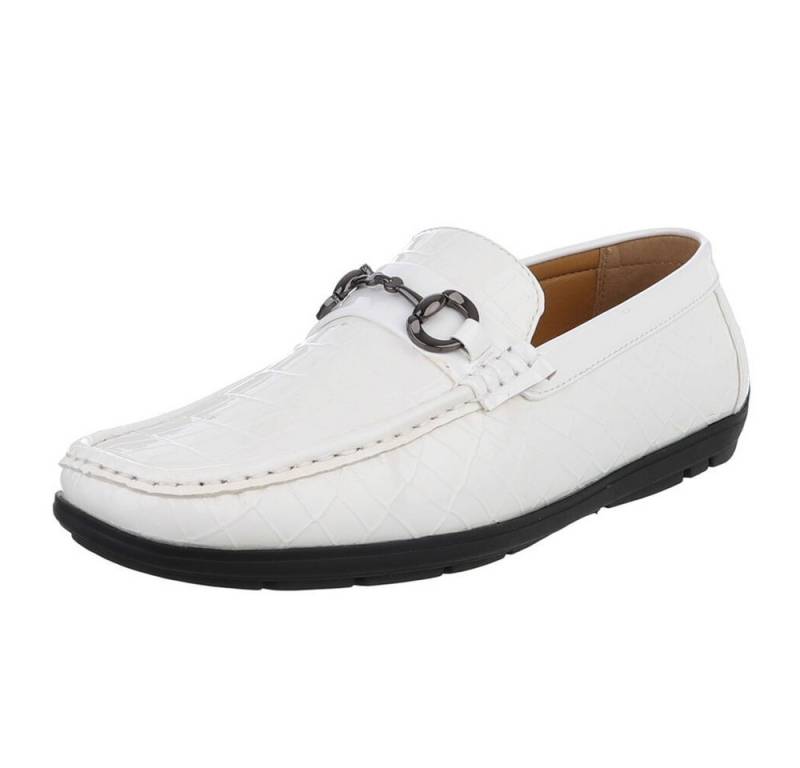 Coolwalk Eleganter Mokassin mit Kroko-Prägung für Herren Slipper (90112433) Flach Slipper in Weiß von Coolwalk
