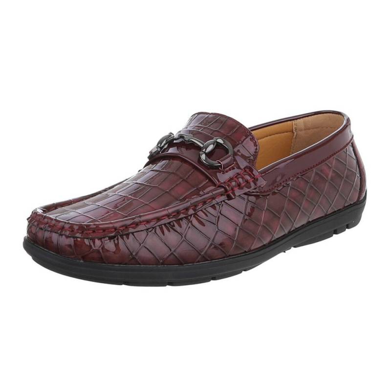 Coolwalk Eleganter Mokassin mit Kroko-Prägung für Herren Slipper (90112440) Flach Slipper in Weinrot von Coolwalk