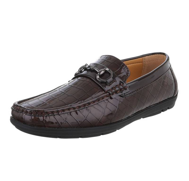 Coolwalk Eleganter Mokassin mit Kroko-Prägung für Herren Slipper (90112455) Flach Slipper in Braun von Coolwalk