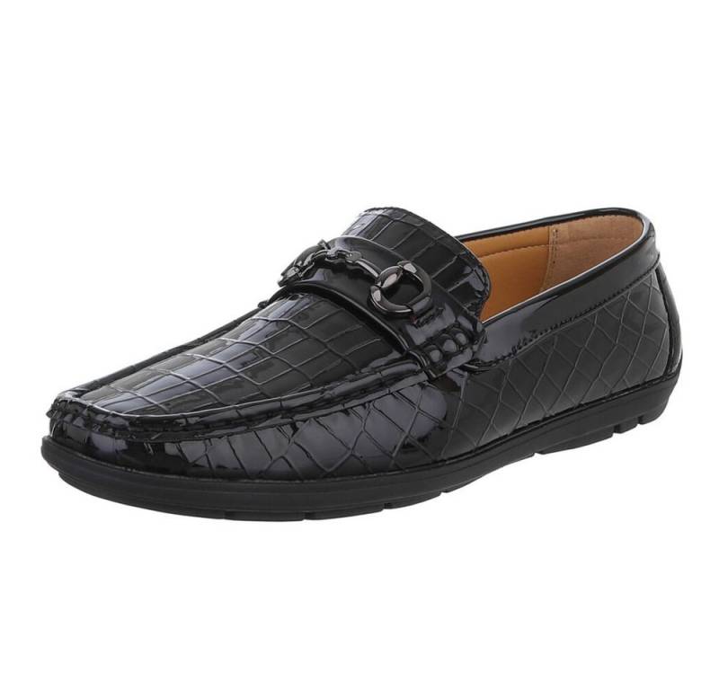 Coolwalk Eleganter Mokassin mit Kroko-Prägung für Herren Slipper (90112464) Flach Slipper in Schwarz von Coolwalk