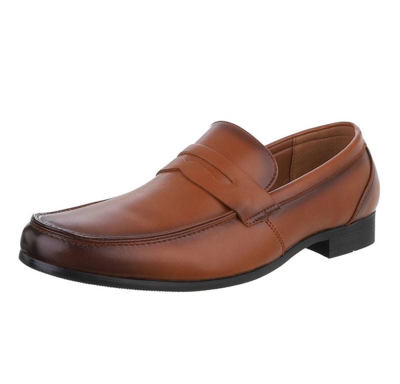 Coolwalk Eleganter Slipper für Herren – Komfortabel & Stilvoll Slipper (89229162) Blockabsatz Slipper in Camel von Coolwalk