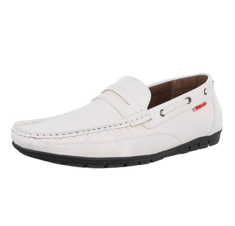 Coolwalk Herren Mokassins Freizeit Slipper (88843964) Flach Slipper in Weiß von Coolwalk