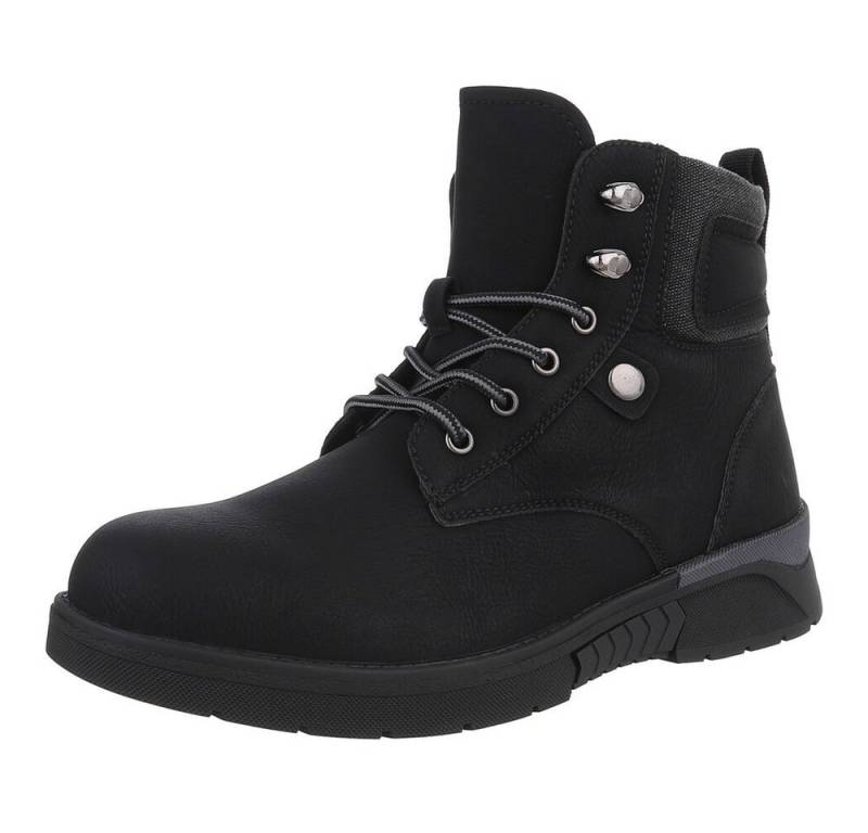 Coolwalk Herrenfreizeitschuh aus strapazierfähigem Material, schwarz Stiefelette (90503776) Blockabsatz Boots in Schwarz von Coolwalk