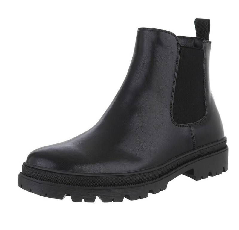 Coolwalk Hochwertige Chelsea-Boots für Herren mit elastischen Einsätzen Stiefelette (90503719) Blockabsatz Boots in Schwarz von Coolwalk