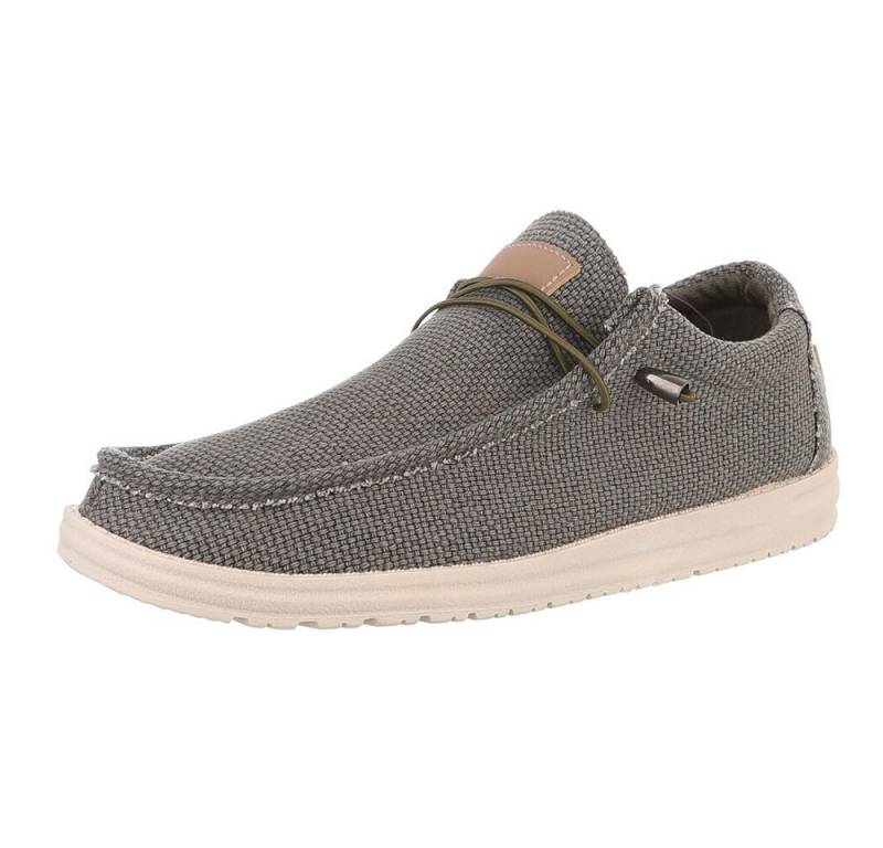 Coolwalk Komfortable Freizeitschuhe mit optimaler Passform Schnürschuh (89229117) Flach Sneakers in Khaki von Coolwalk
