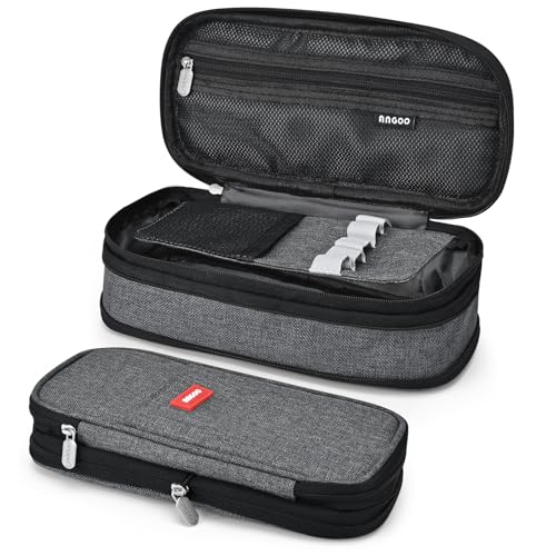 Coolzon Federmäppchen Groß, Erweiterbar Mäppchen Mädchen Teenager mit Großer Kapazität, Federmäppchen Für Kinder Junge Studenten Erwachsene Federtasche Mädchen，Dunkelgrau von Coolzon