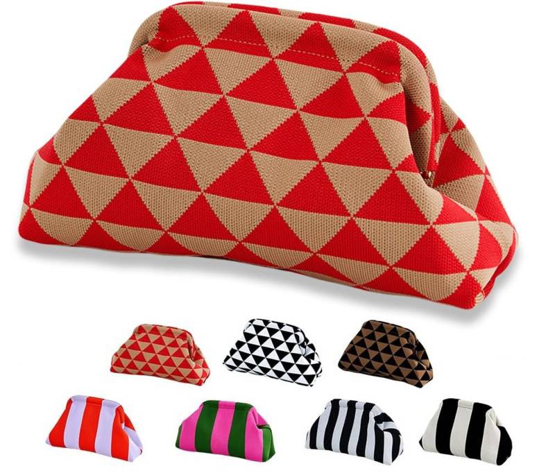 Coonoor Abendtasche Damen Dumpling Clutch, bunte Wolken-Abendtasche, Streifen-Handtasche, Damen-Abendtasche von Coonoor