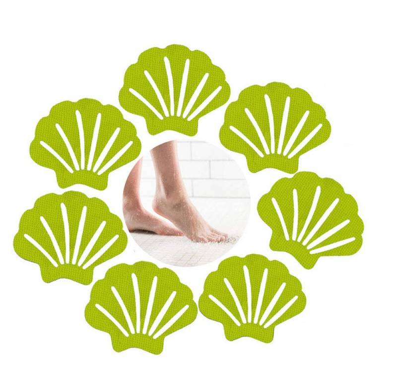 Coonoor Antirutsch-Aufkleber Selbstklebende Sicherheitsaufkleber in Muschelform, B: 7 cm, L: 9 cm, 12-tlg., für rutschige Flächen und Treppen - für Badewanne und Dusche von Coonoor