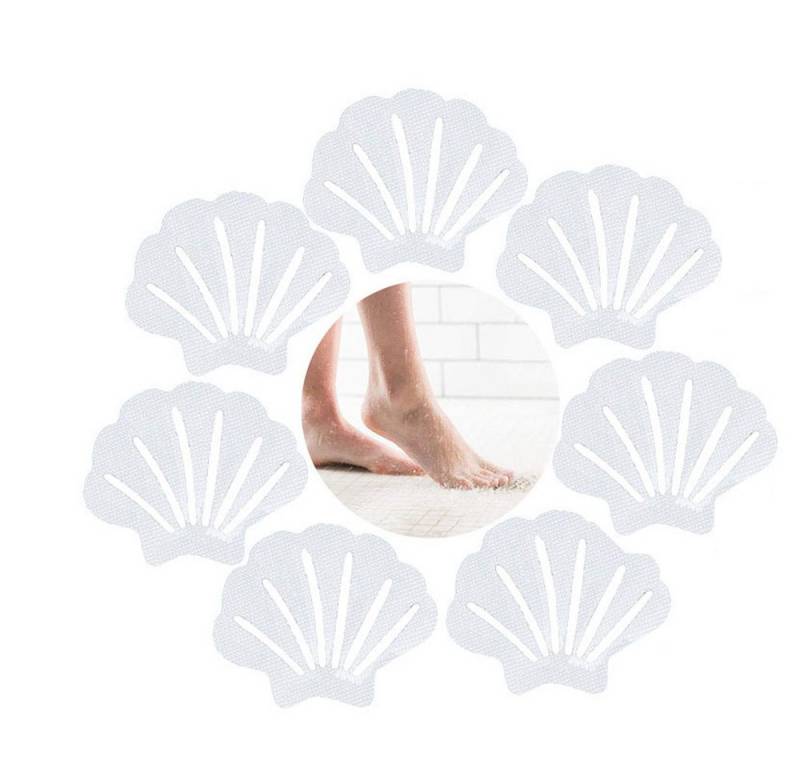 Coonoor Antirutsch-Aufkleber Selbstklebende Sicherheitsaufkleber in Muschelform, B: 7 cm, L: 9 cm, 12-tlg., für rutschige Flächen und Treppen - für Badewanne und Dusche von Coonoor
