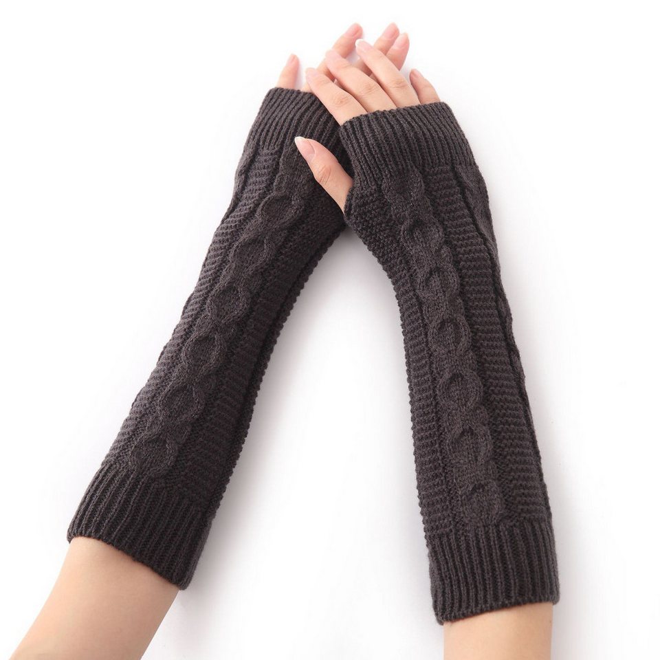 Coonoor Armstulpen Armstulpen Damen Wolle Pulswärmer Strick Halb Fingerlose Handschuhe Gestrickte Handstulpen Unisex Winterhandschuhe Wärmer Armwärmer von Coonoor