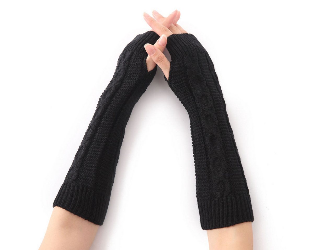 Coonoor Armstulpen Armstulpen Damen Wolle Pulswärmer Strick Halb Fingerlose Handschuhe Gestrickte Handstulpen Unisex Winterhandschuhe Wärmer Armwärmer von Coonoor