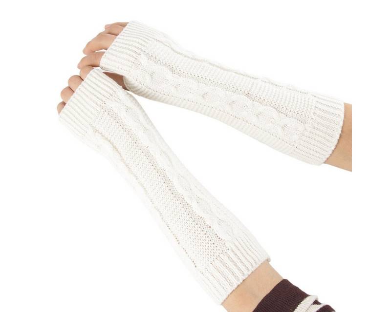 Coonoor Armstulpen Armstulpen Damen Wolle Pulswärmer Strick Halb Fingerlose Handschuhe Gestrickte Handstulpen Unisex Winterhandschuhe Wärmer Armwärmer von Coonoor